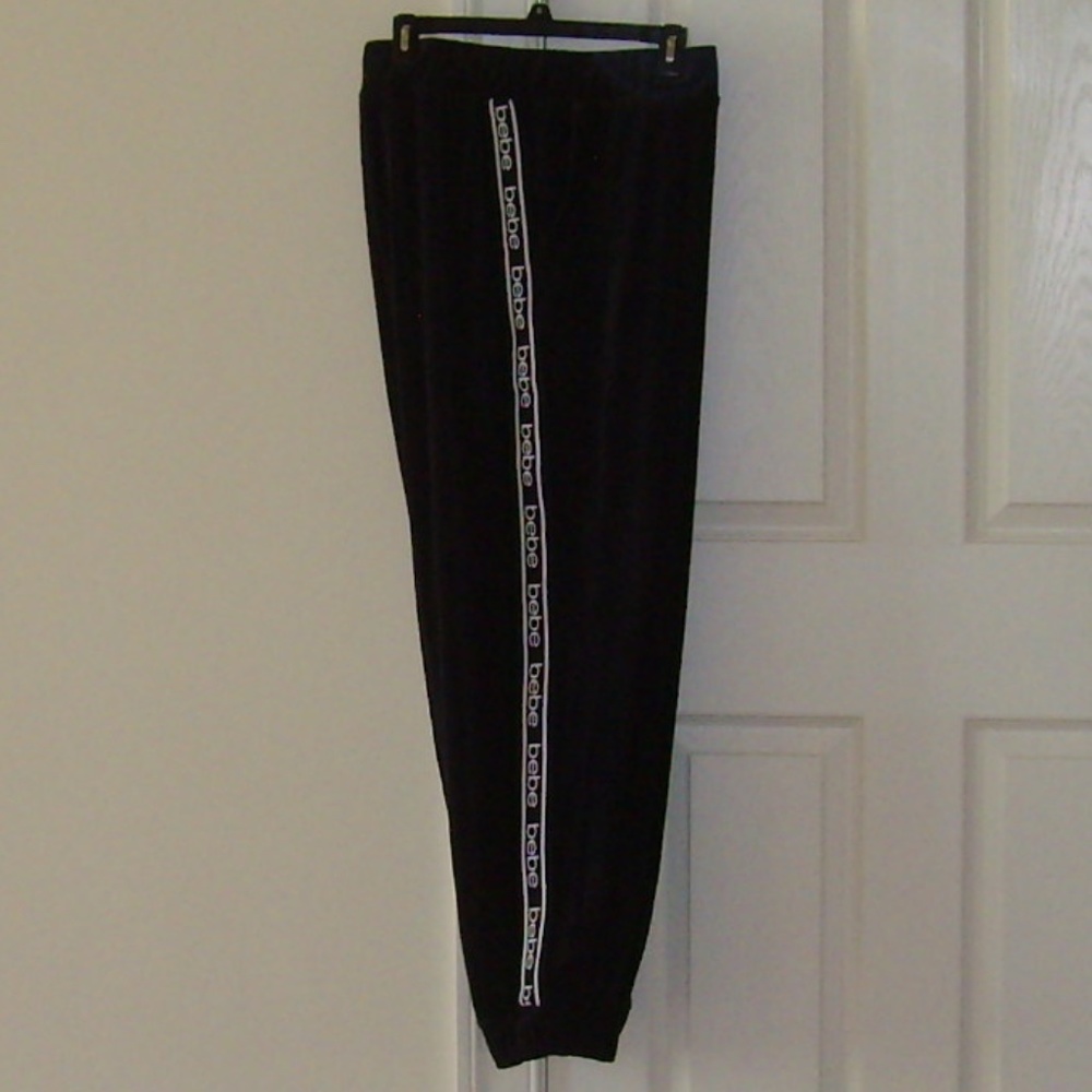 COPY - Bebe Velour Black Jogger Pants 2X NEW!